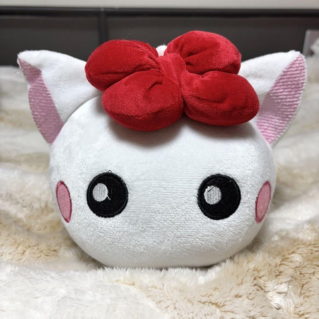 Amazon.co.jp: サン宝石 ねこ耳 ほっぺちゃん ぬいぐるみ 白 紫